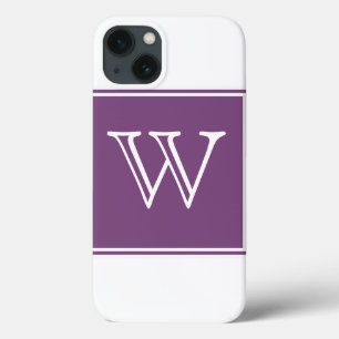 Purple Square Monogram iPhone 13 Case