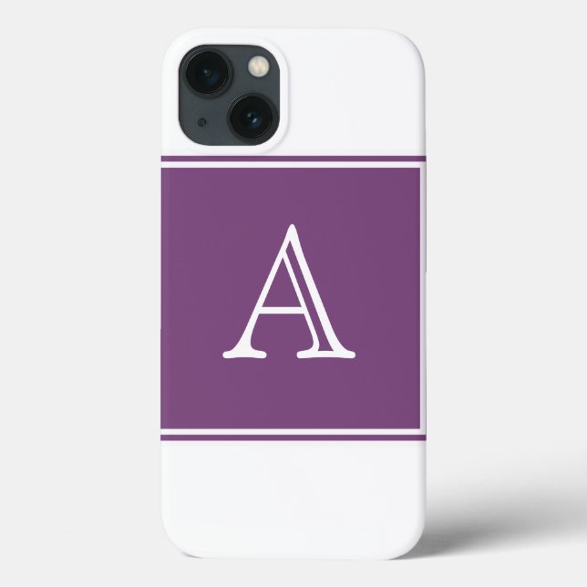 Purple Square Monogram Case-Mate iPhone Case (Back)