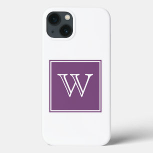 Purple Square Monogram iPhone 13 Case
