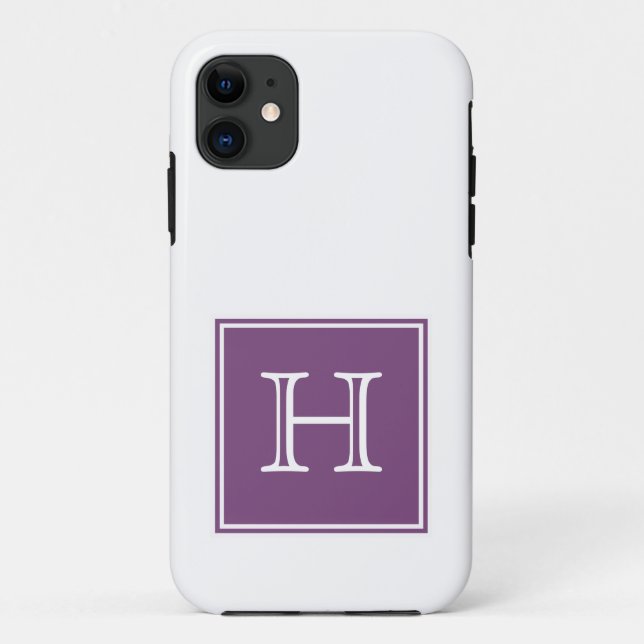 Purple Square Monogram Case-Mate iPhone Case (Back)