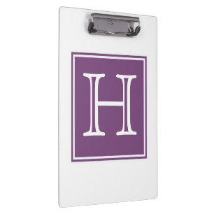 Purple Square Monogram Clipboard
