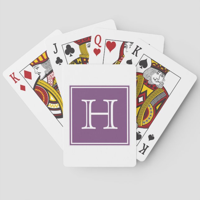 Purple Square Monogram Playing Cards (Back)