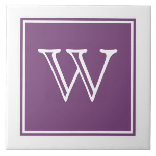Purple Square Monogram Tile