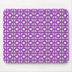 Purple Square Pattern Mouse Mat