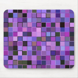 Purple Squares Mouse Mat