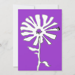 purple squiggle flower invitation