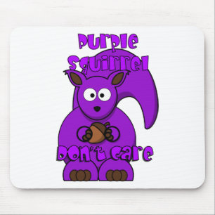 Purple Squirrel Don't Care Mouse Mat