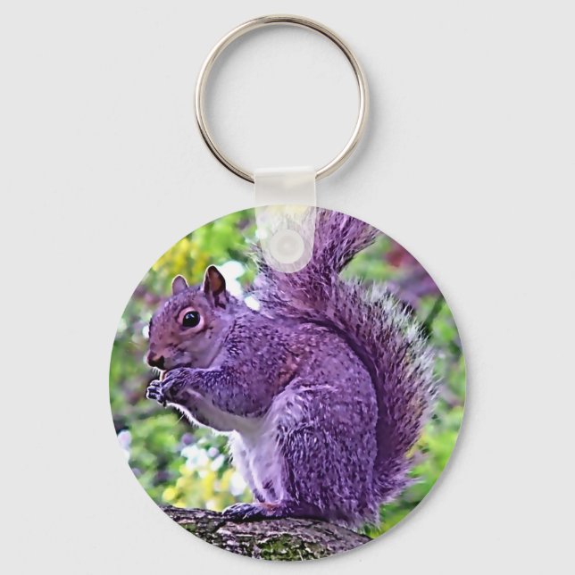 Purple Squirrel Key Ring (Front)