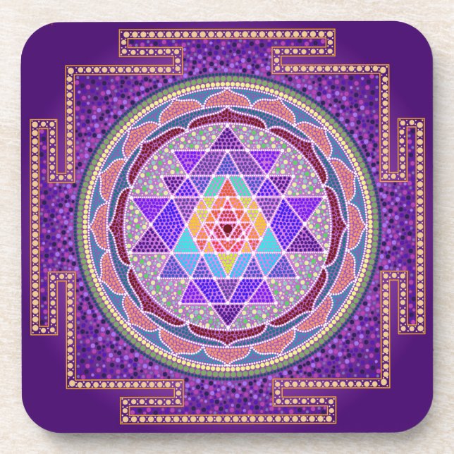 Purple Sri Yantra Coasters (Front)