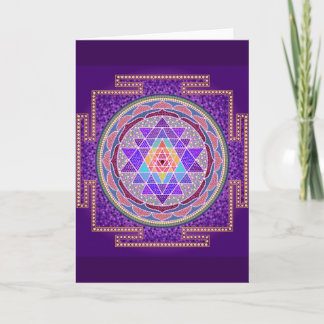 Purple Sri Yantra Greeting Card