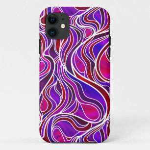 Purple Stained Glass Abstract iPhone 11 Case