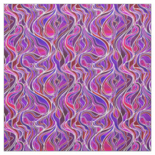 Purple Stained Glass Abstract Fabric