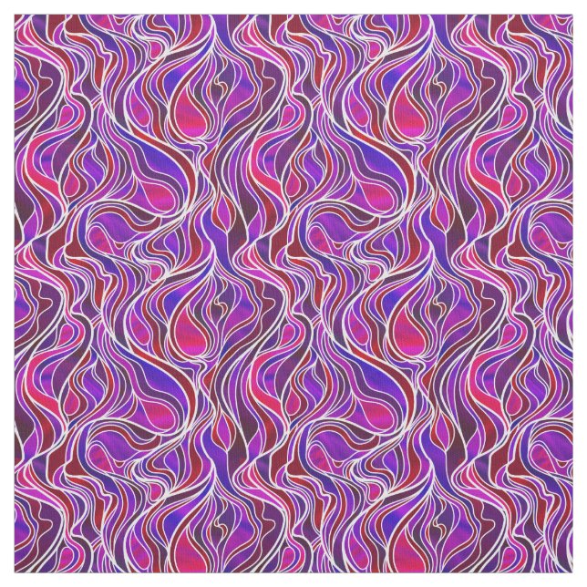 Purple Stained Glass Abstract Fabric (Swatch)