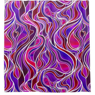 Purple Stained Glass Abstract Shower Curtain