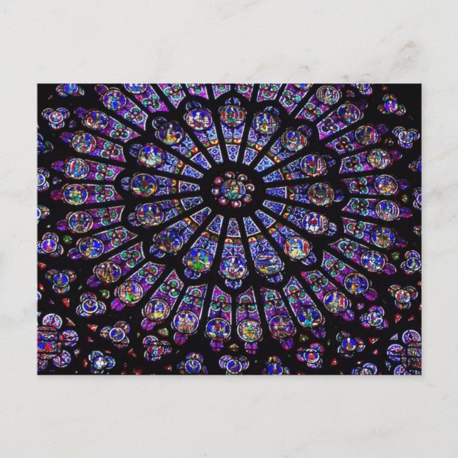 Purple Stained Glass Church Window Postcard (Front)