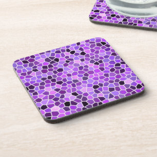 Purple stained glass coaster