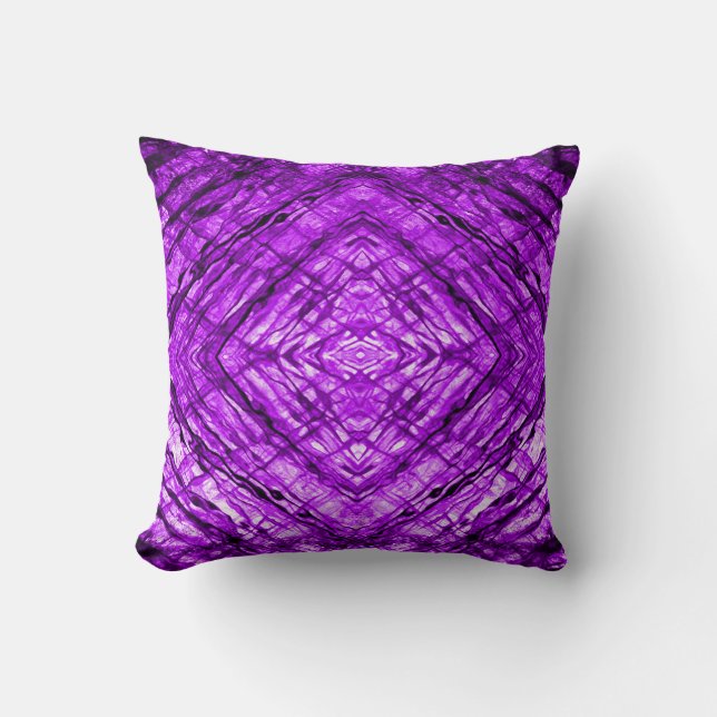 Purple Stained Glass kaleidoscope Texture Cushion (Front)
