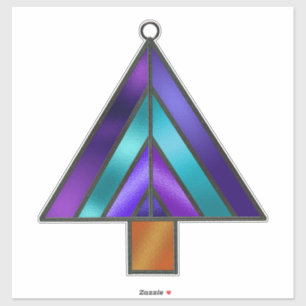 Purple Stained Glass Look Christmas Tree 