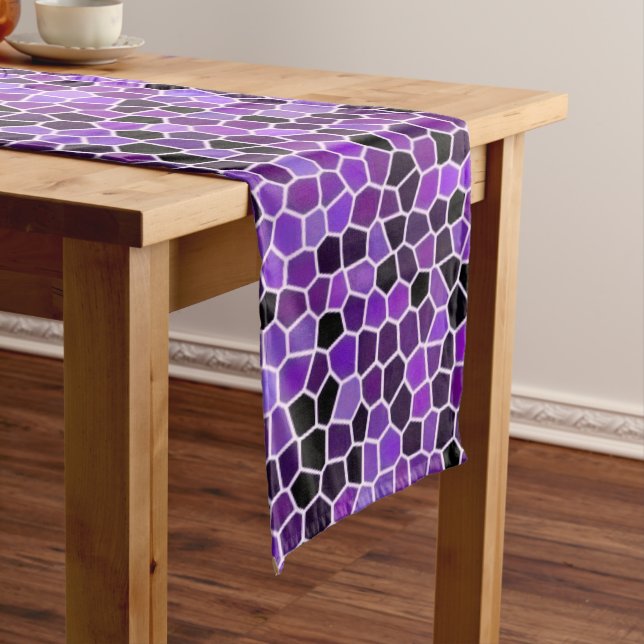 Purple stained glass medium table runner (In Situ)