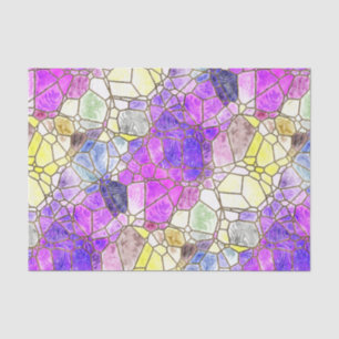 Purple Stained Glass Mosaic Decoupage Tissue Paper