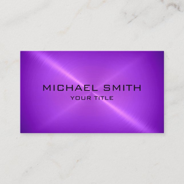 Purple Stainless Steel Metal Business Card (Front)