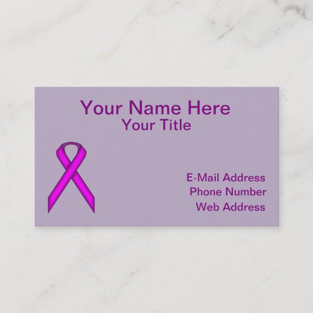 Purple Standard Ribbon Business Card (Front)