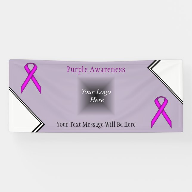 Purple Standard Ribbon by Kenneth Yoncich Banner (Horizontal)