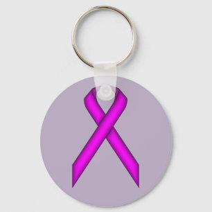 Purple Standard Ribbon by Kenneth Yoncich Key Ring