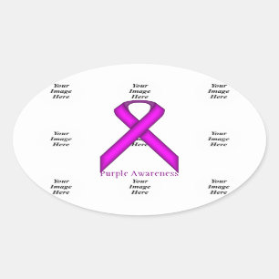 Purple Standard Ribbon by Kenneth Yoncich Oval Sticker