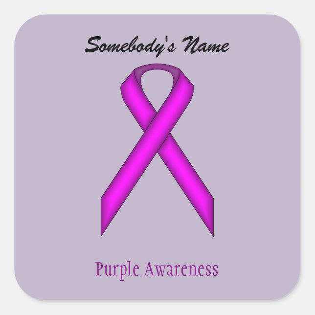 Purple Standard Ribbon by Kenneth Yoncich Square Sticker (Front)