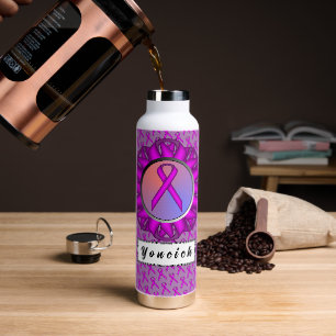 Purple Standard Ribbon by Kenneth Yoncich Water Bottle
