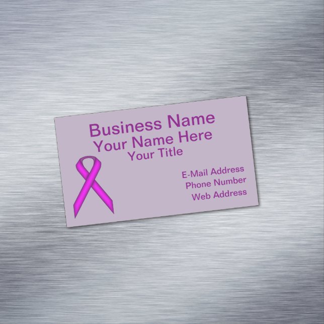 Purple Standard Ribbon Magnetic Business Card (In Situ)