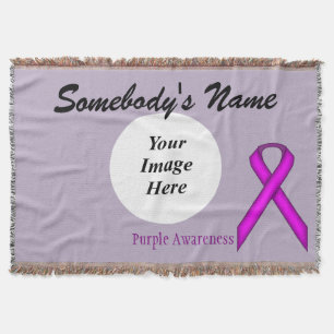 Purple Standard Ribbon Template by Kenneth Yoncich Throw Blanket