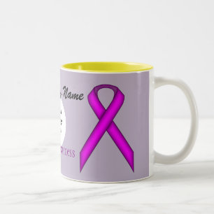Purple Standard Ribbon Template by Kenneth Yoncich Two-Tone Coffee Mug