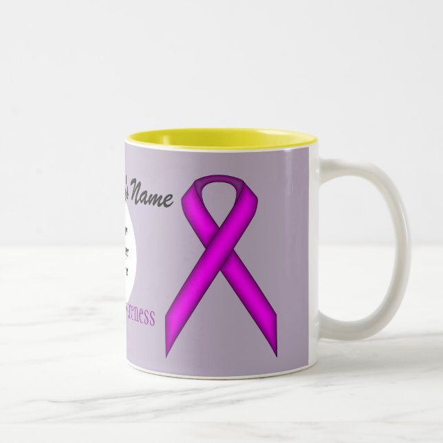 Purple Standard Ribbon Template by Kenneth Yoncich Two-Tone Coffee Mug (Right)