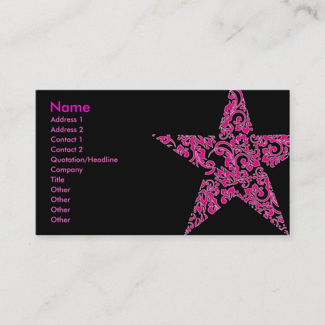 purple star business card (Front)