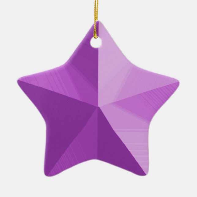 Purple Star Christmas Holiday Ornament Customise (Front)