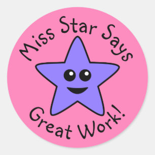 Purple Star Great Work Stickers