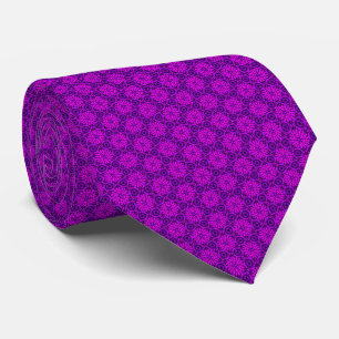 Purple Star Grid Neck Tie for Bold Elegance