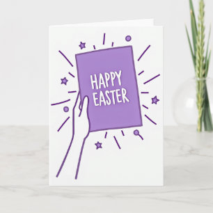 Purple Star Happy Easter Card