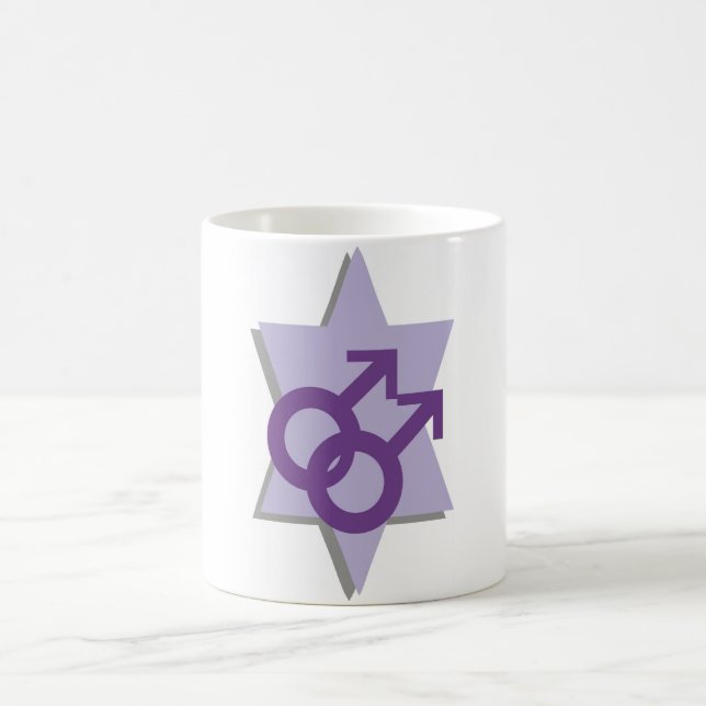 Purple Star Jewish Gay Male Mug (Center)