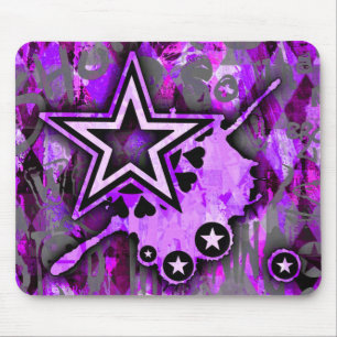 Purple Star Mouse Mat