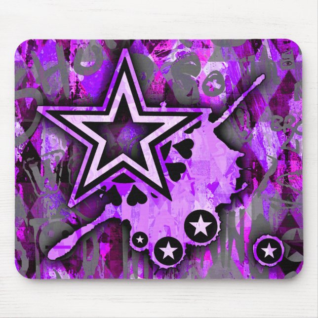Purple Star Mouse Mat (Front)