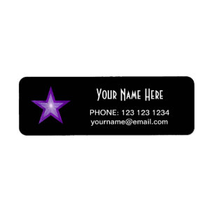 Purple Star 'Name' text label small black