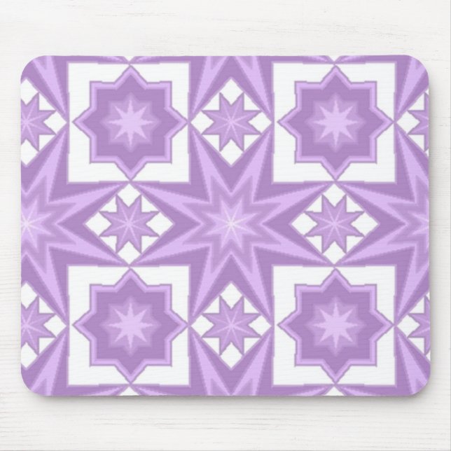 Purple Star Quilt Pattern Mouse Mat (Front)