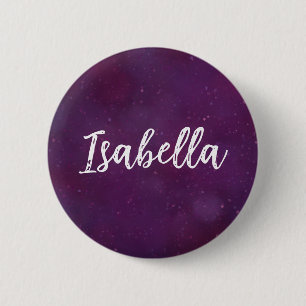 Purple star sky 6 cm round badge