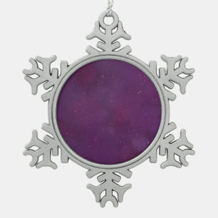Purple star sky snowflake pewter christmas ornament