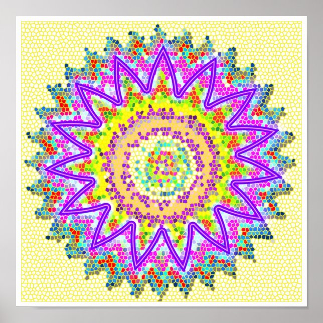 PURPLE Star Sparkling Chakra Poster (Front)