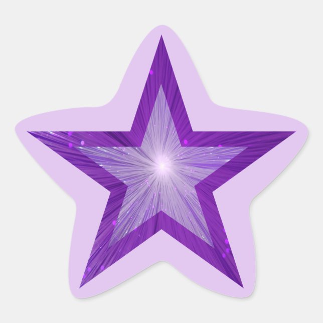 Purple Star star-shape sticker pale purple (Front)
