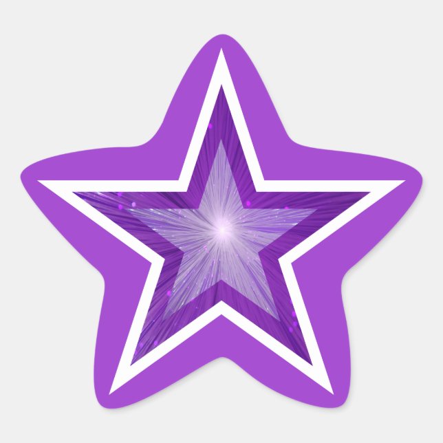 Purple Star star-shape sticker purple (Front)